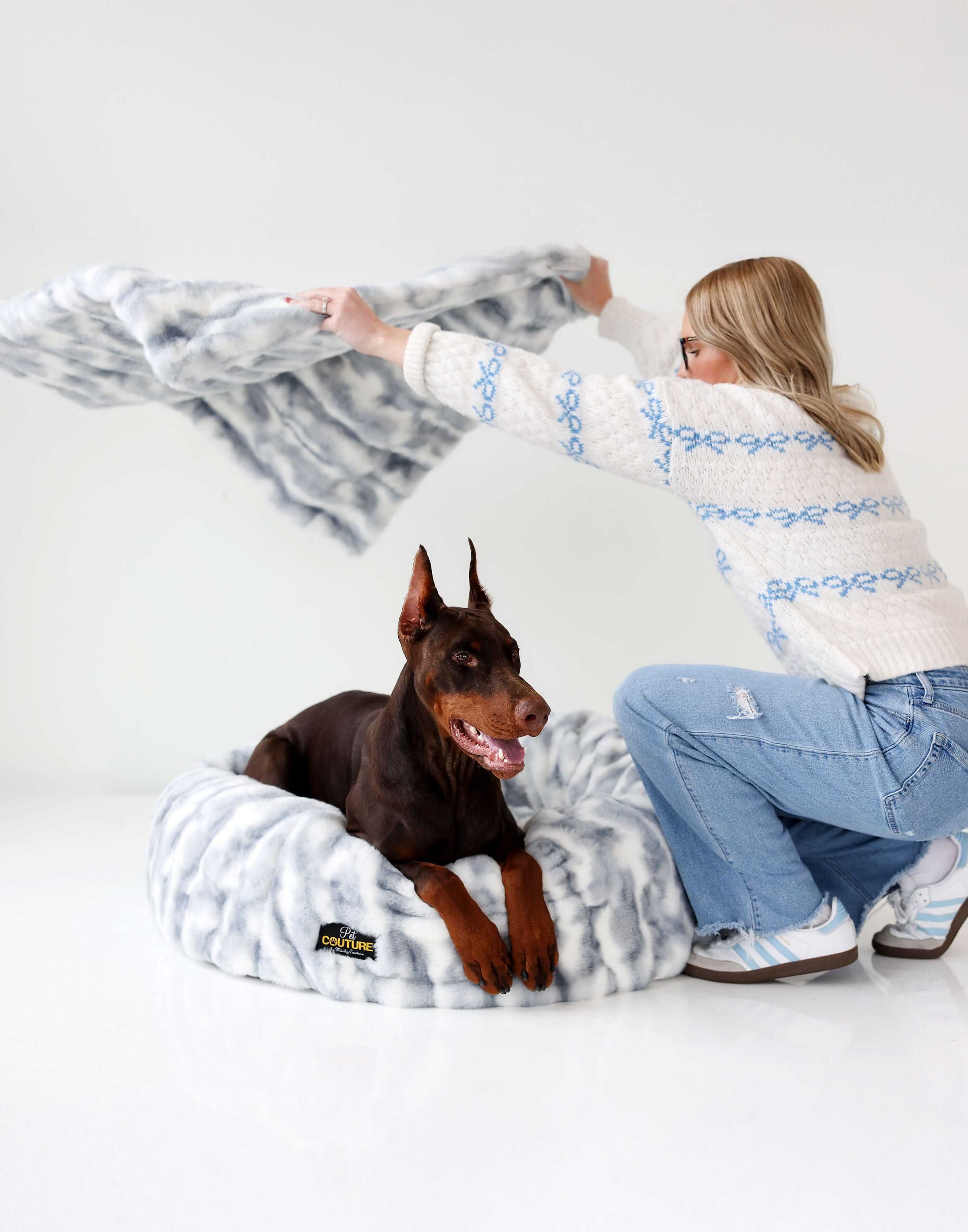 Cloudy Day Blue Pet Blanket - Image 5