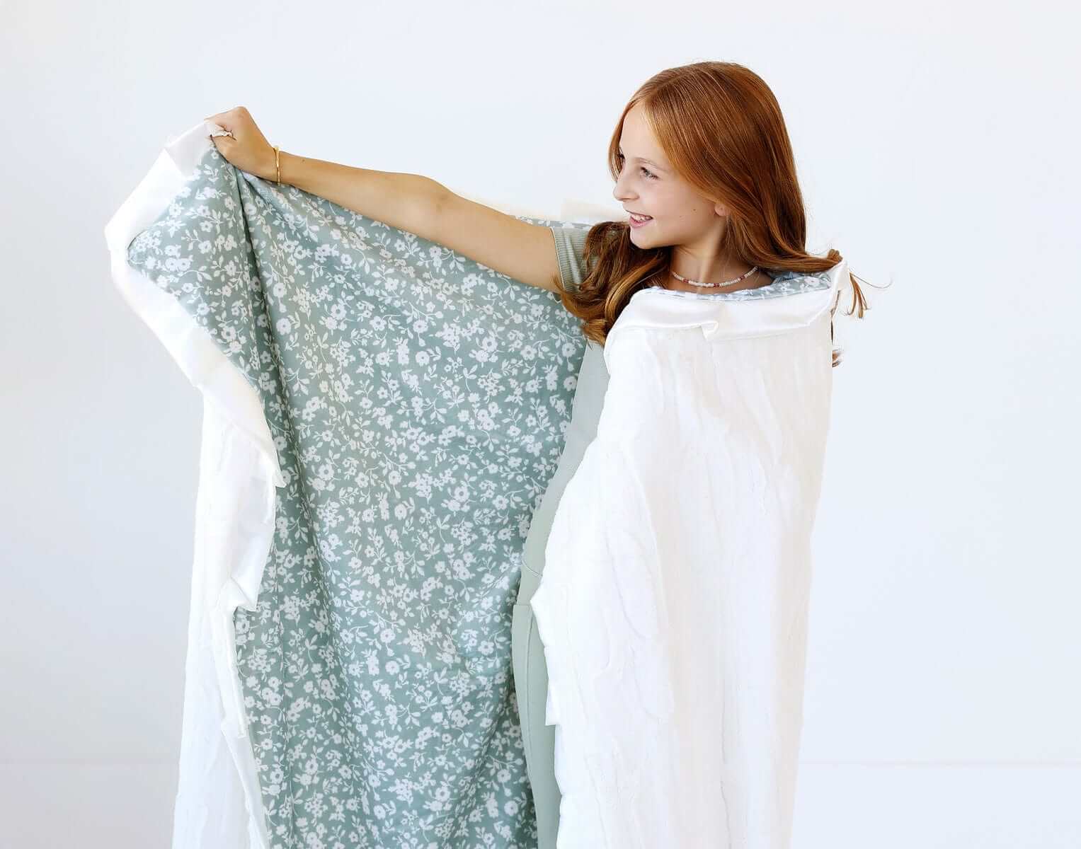 Dainty Floral Sage Blanket - Image 2