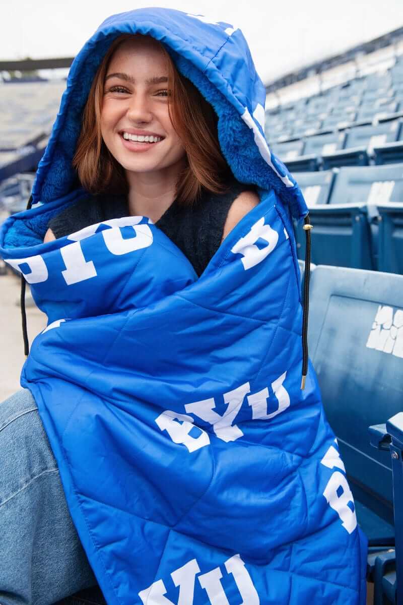 BYU Cougars Hooded Stadium Everywhere Blanket - Image 3