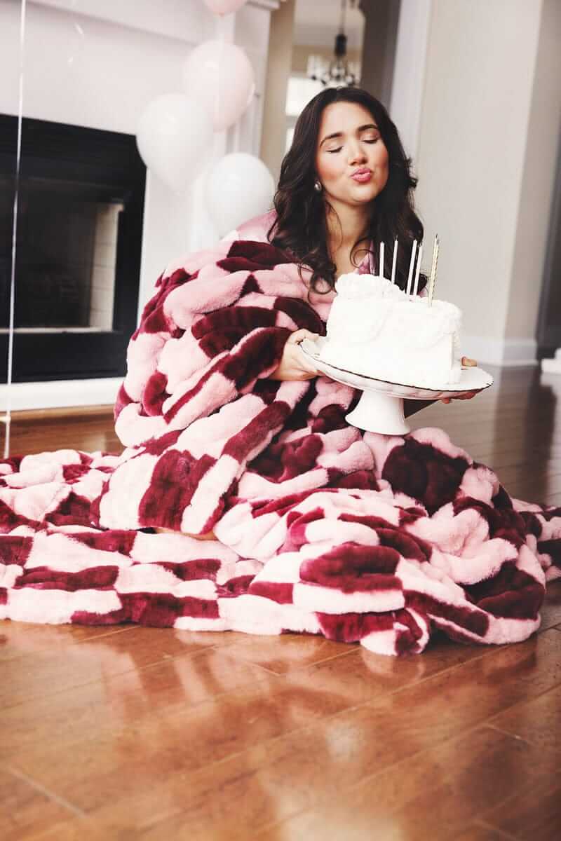 Hugs Devin Pink Checkered Blanket - Image 4