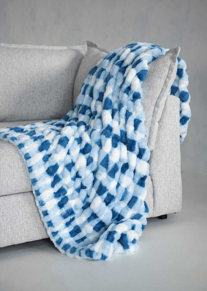 Hugs Gingham Denim Blanket - Image 5