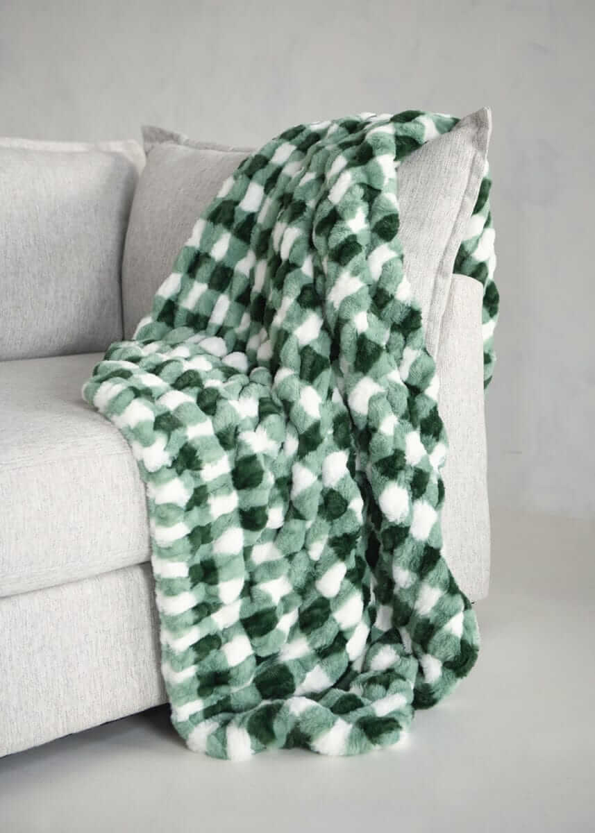 Hugs Gingham Evergreen Blanket - Image 4
