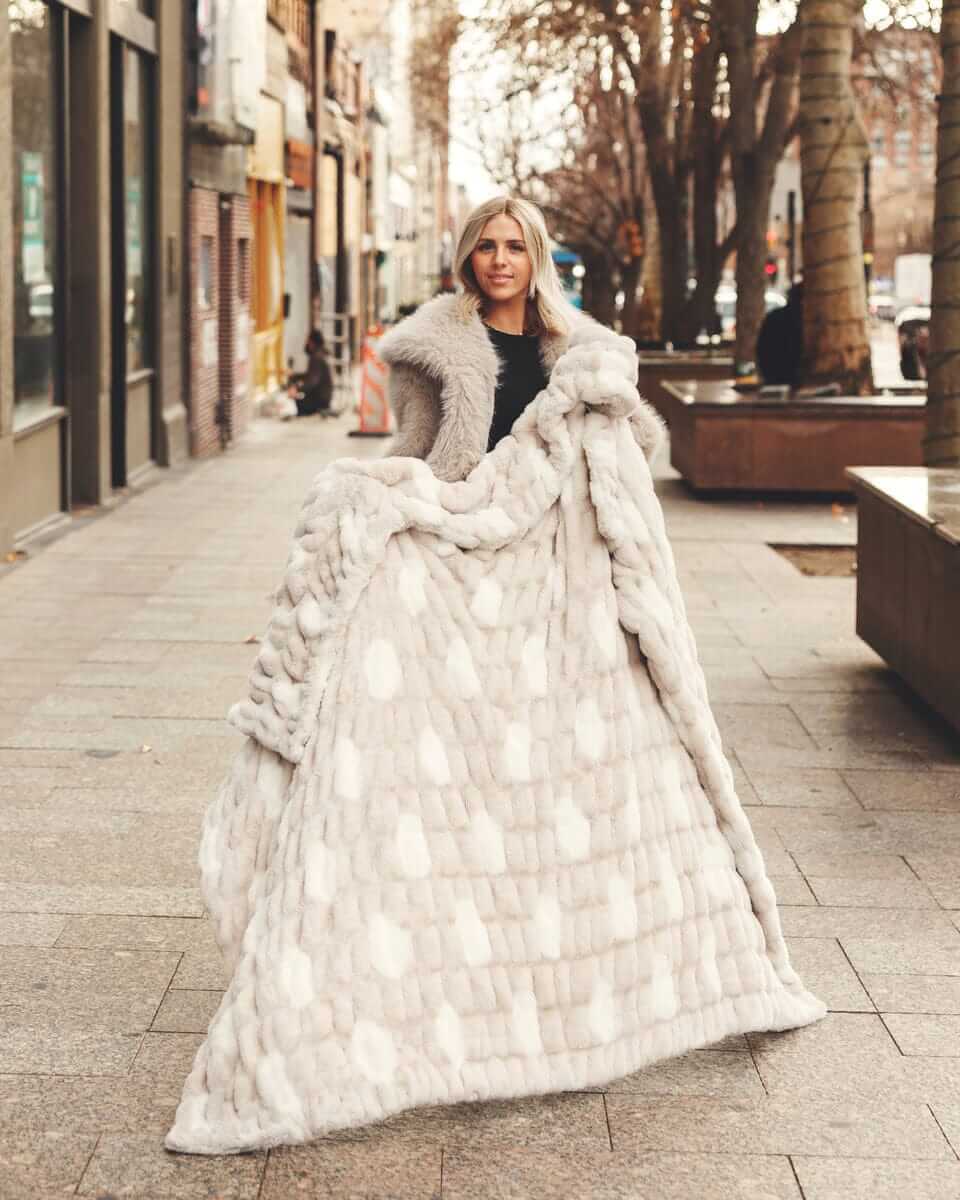 Hugs Polka Dot Toasted Marshmallow Blanket