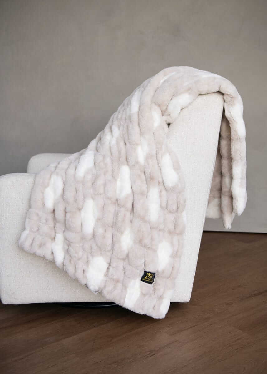 Hugs Polka Dot Toasted Marshmallow Blanket - Image 2
