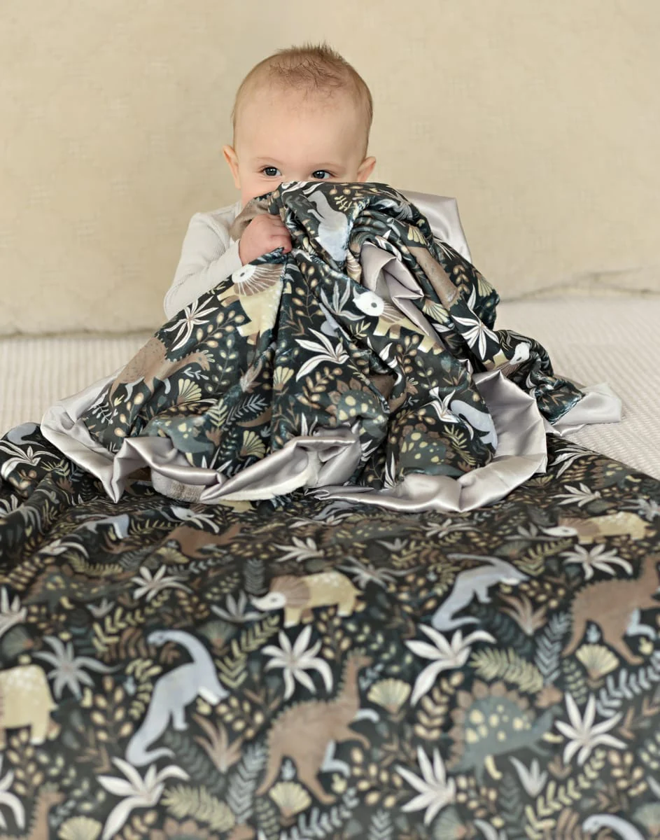 Little Dino - Gray Blanket