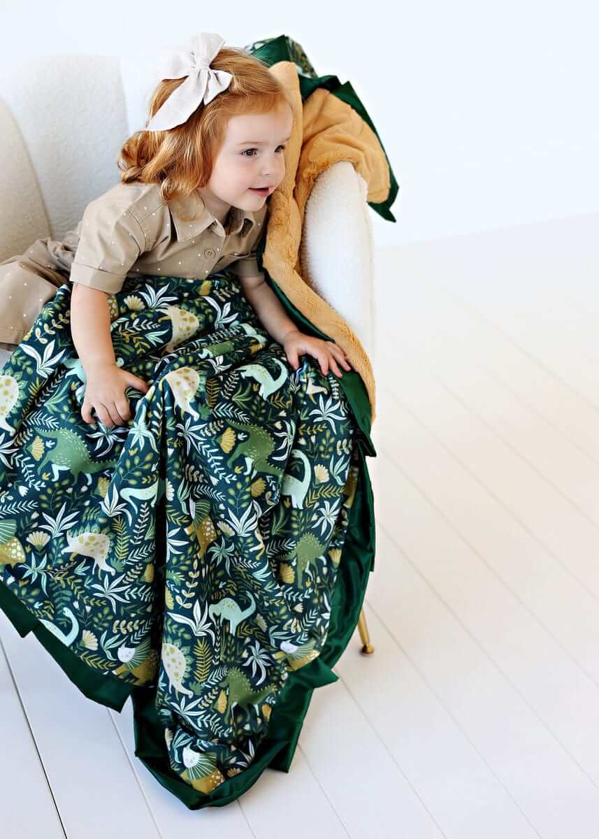 Little Dino - Green Blanket - Image 2