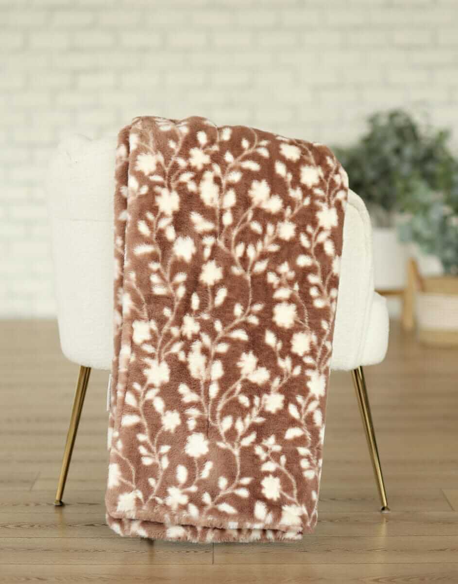 Lush Floral Chocolate Blanket - Image 6