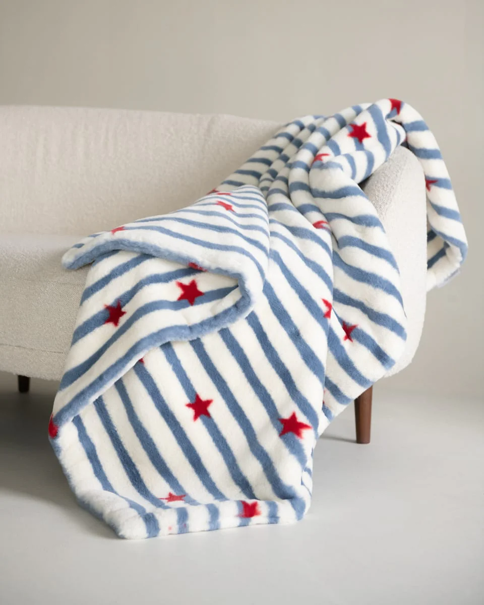 Lush Patriotic Stars & Stripe Blanket - Image 7