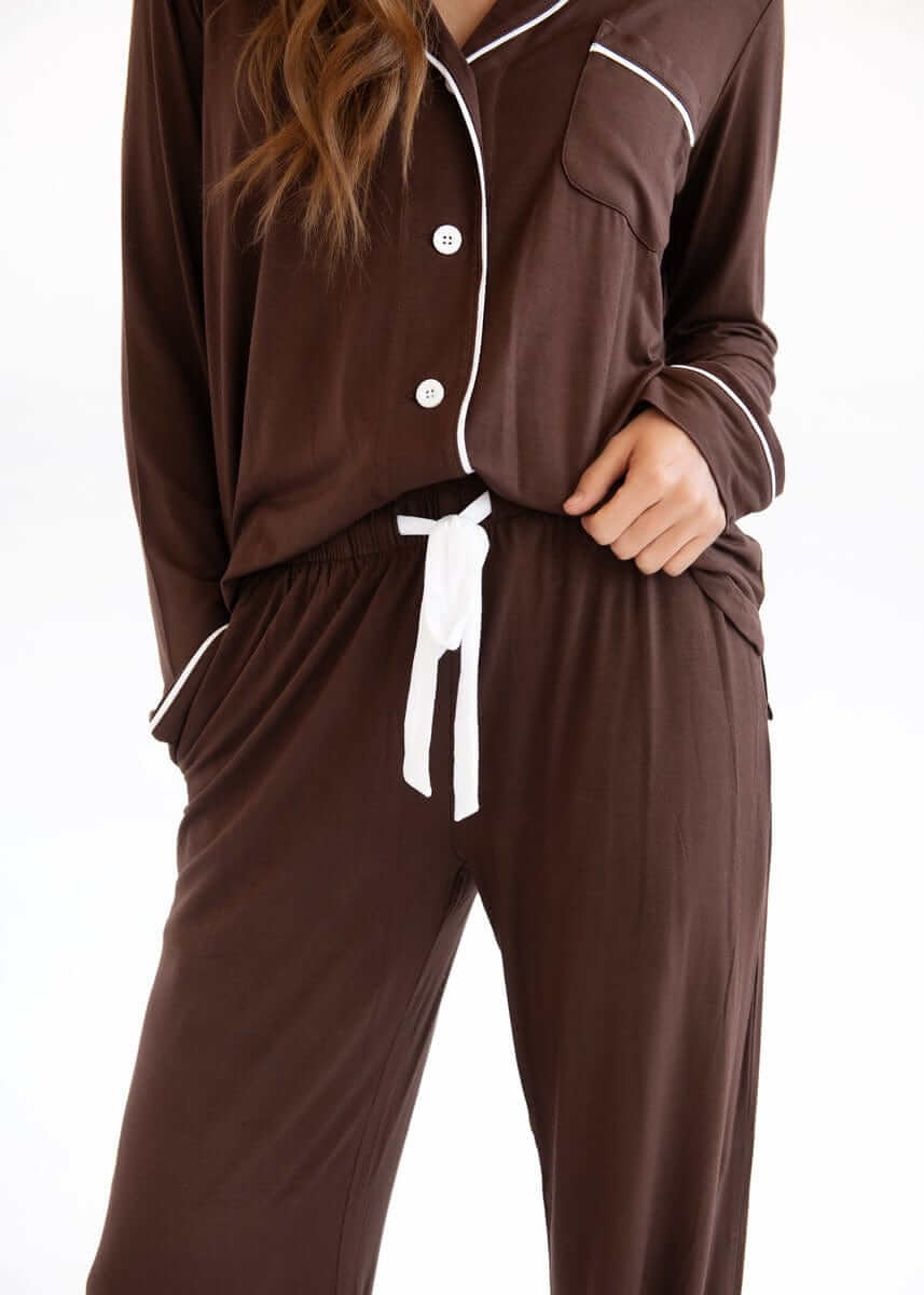 Middle of the Night Button Up - Coffee - Image 5