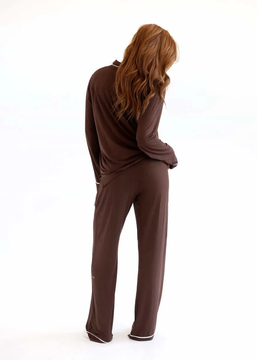 Middle of the Night Button Up - Coffee - Image 7