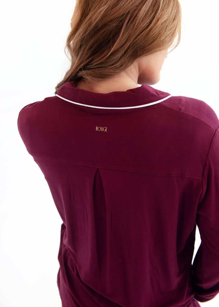 Middle of the Night Button Up - Maroon - Image 9