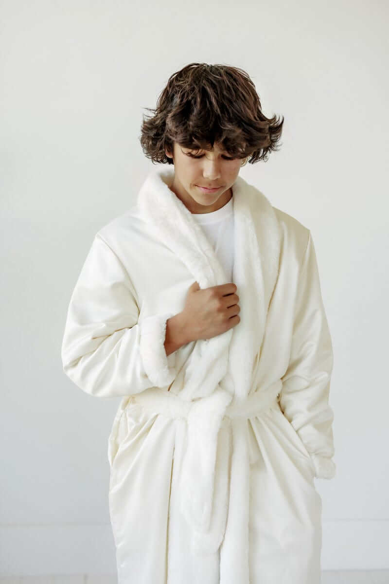 Satin Cream Robe - Image 3