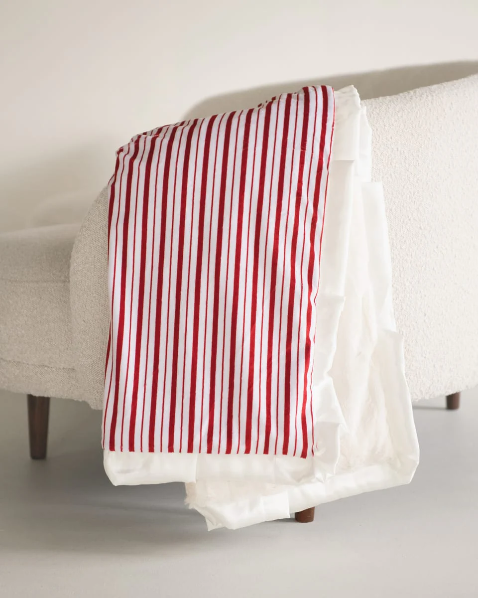Patriotic Stripe Blanket - Cream