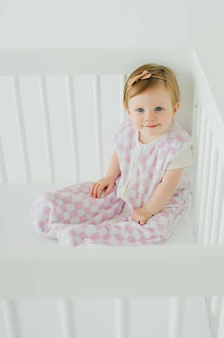 Pink Check Wearable Minky Blanket - Image 3