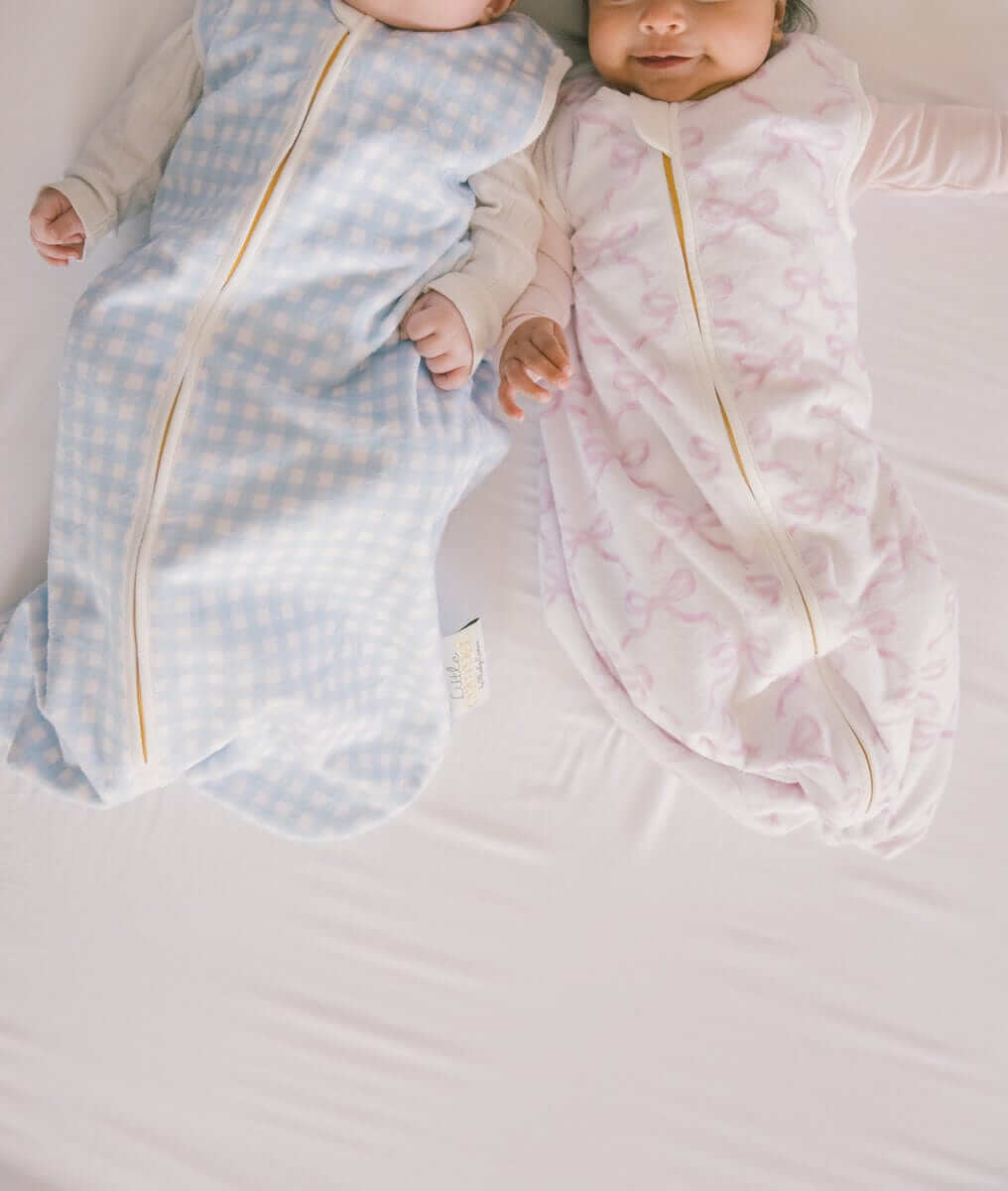 Dusty Blue Gingham Wearable Minky Blanket - Image 5