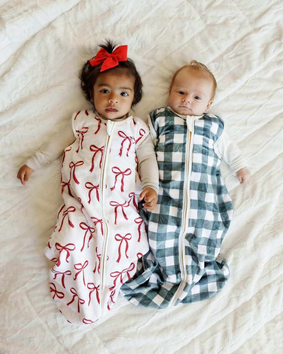 Red Ribbon Bows Wearable Minky Blanket - Image 4