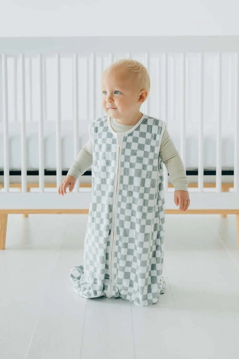 Sage Check Wearable Minky Blanket - Image 4
