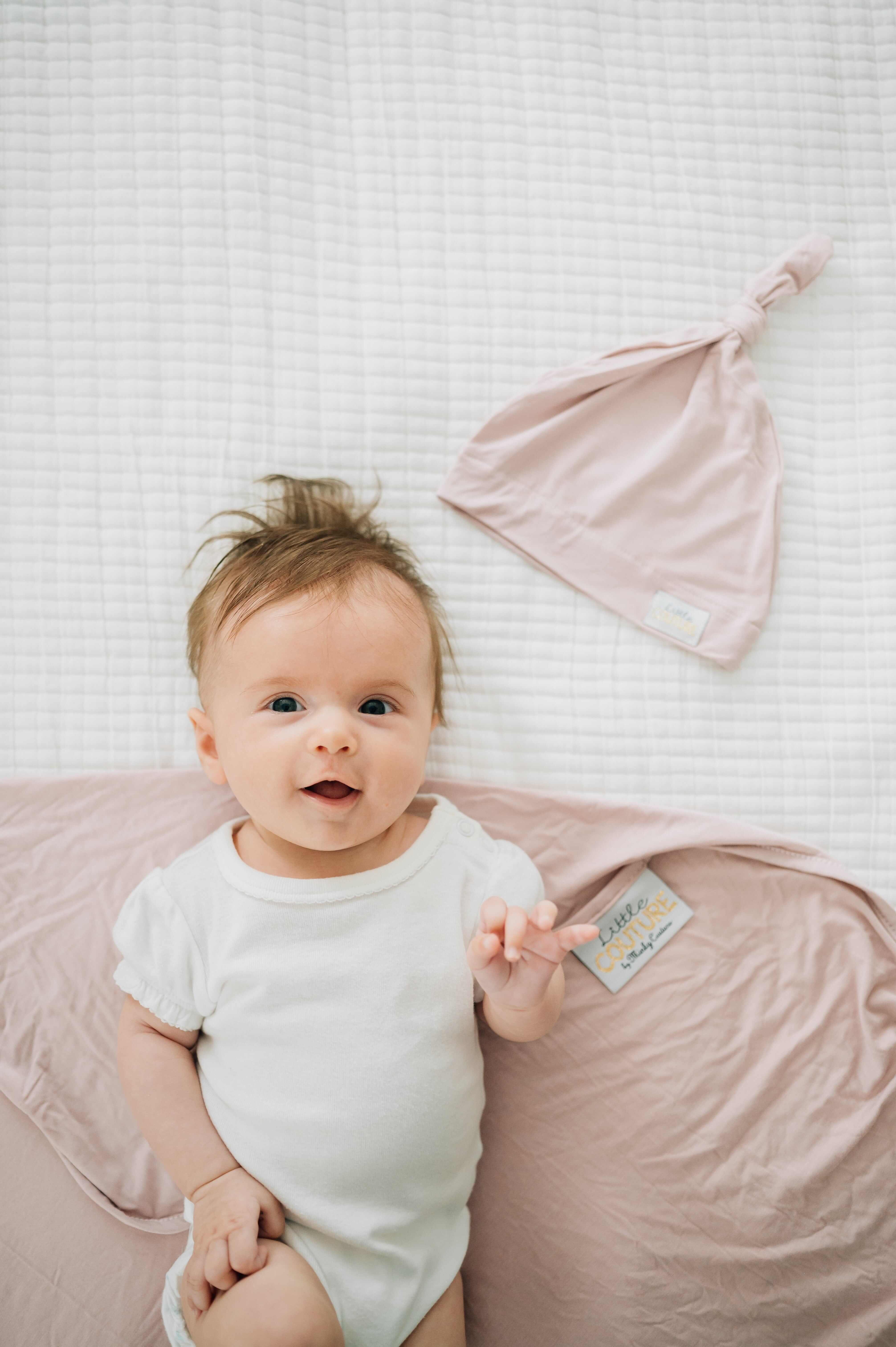 Swaddle and Hat - Blush - Image 3