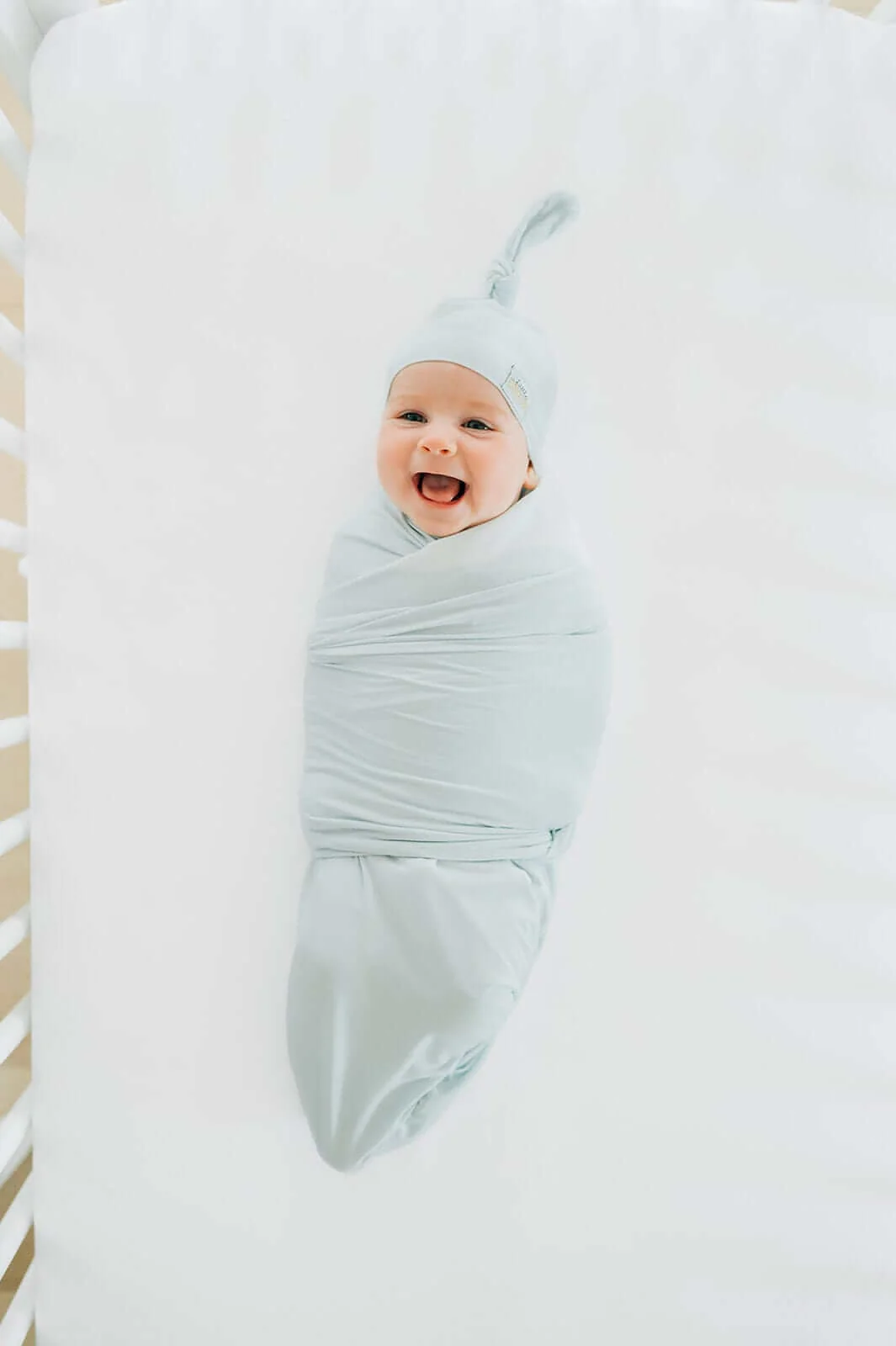 Swaddle and Hat - Icy Blue - Image 2