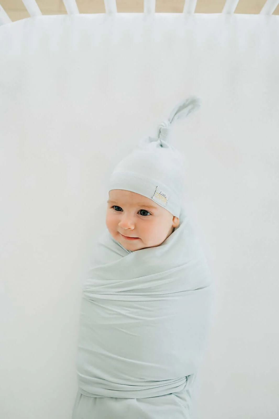 Swaddle and Hat - Icy Blue - Image 3