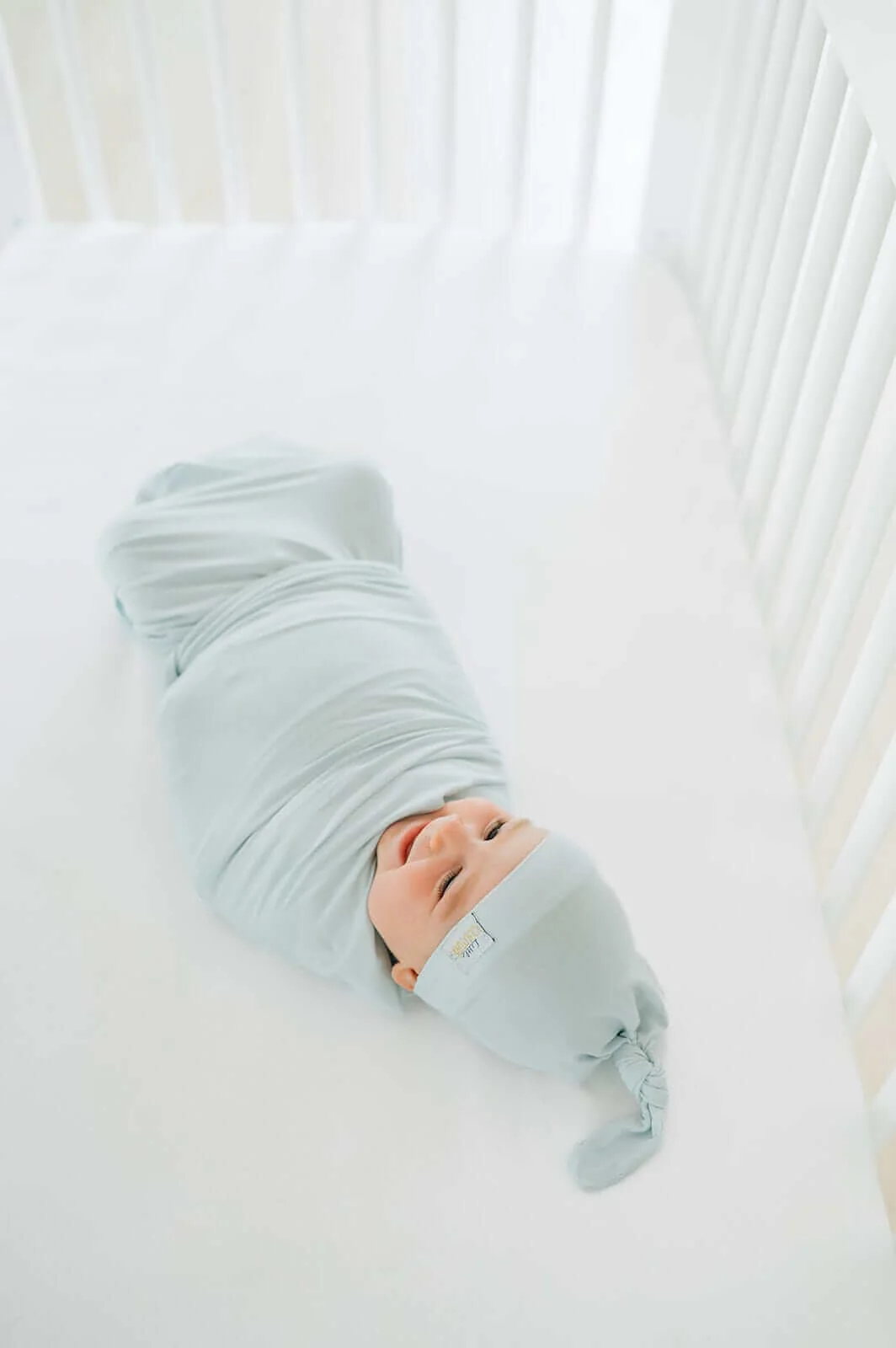 Swaddle and Hat - Icy Blue - Image 4