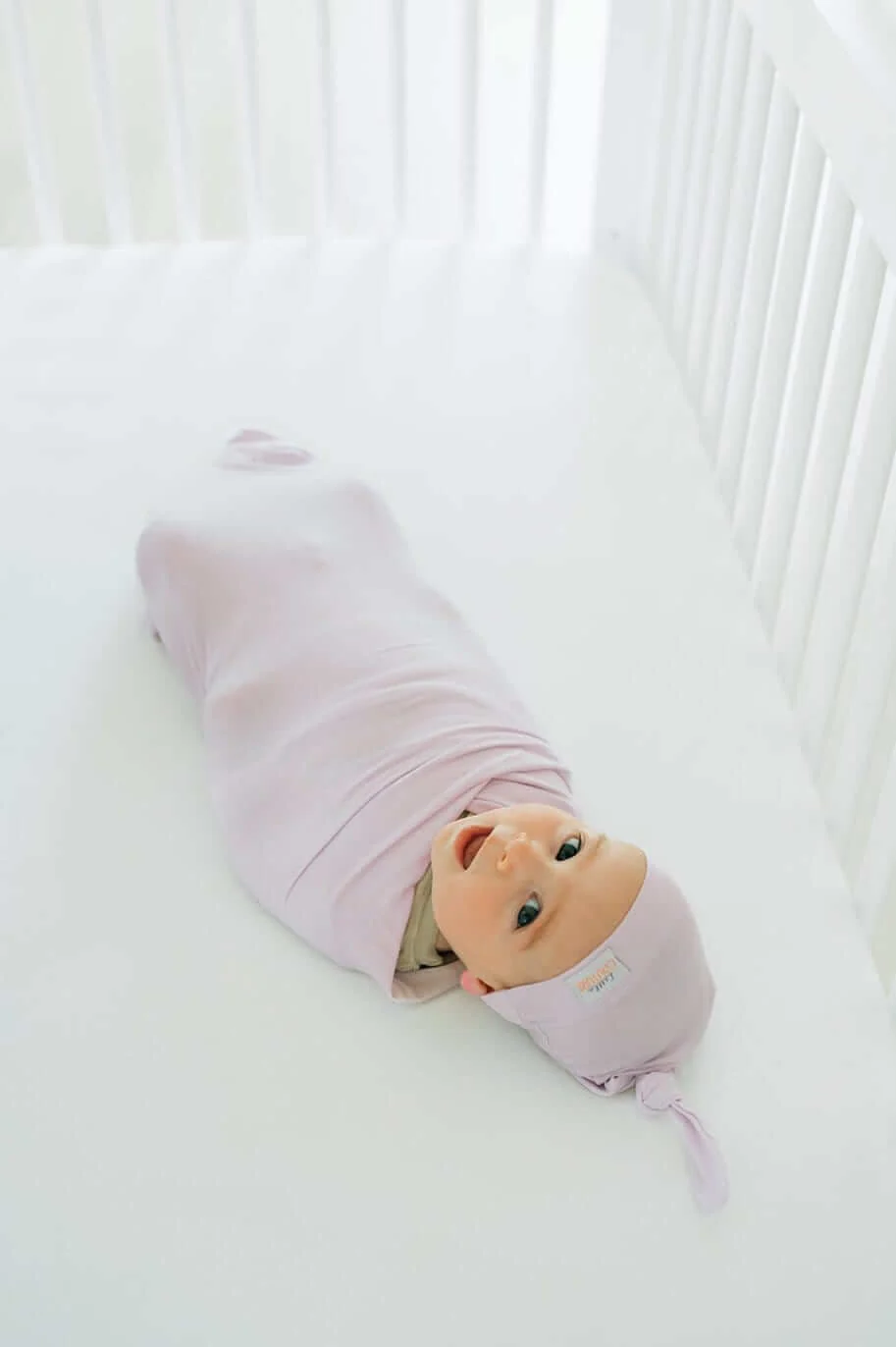 Swaddle and Hat - Lavender - Image 5