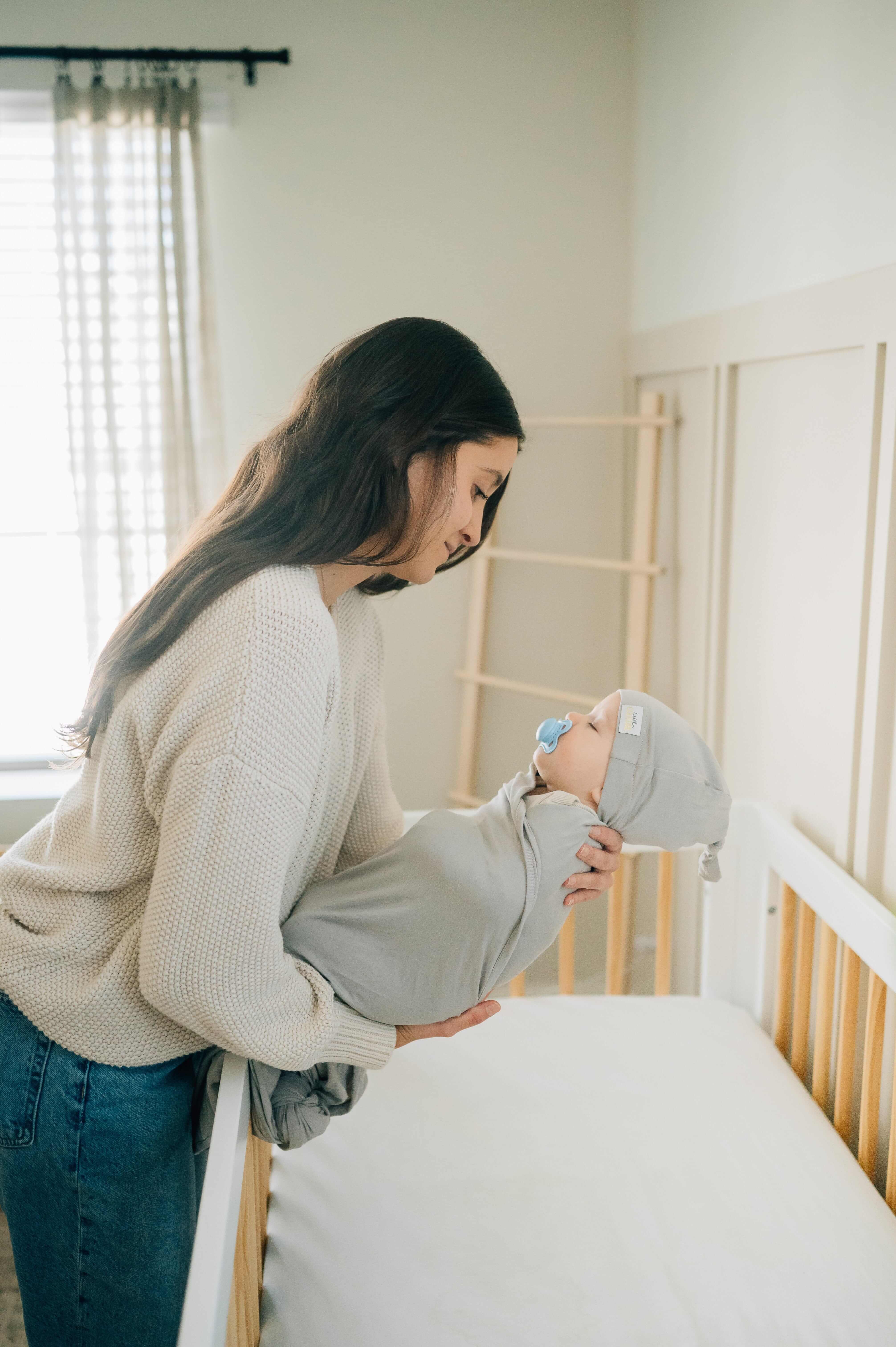 Swaddle and Hat - Tranquil Dove - Image 7